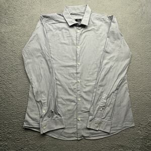 Versace Collection Trend Blue White Pinstripe Dress Shirt Mens XL Long Sleeve